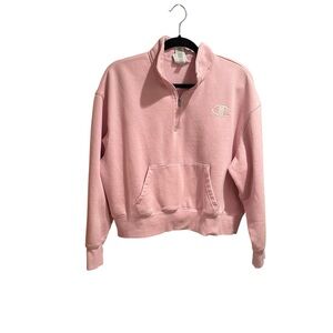Champion Women's Pink Quarter-Zip Hoodie
